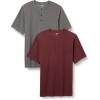 imageAmazon Essentials Mens RegularFit ShortSleeve Pique Henley Shirt Available in Big ampamp Tall Pack of 2BurgundyGrey