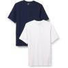 imageAmazon Essentials Mens RegularFit ShortSleeve Pique Henley Shirt Available in Big ampamp Tall Pack of 2NavyWhite