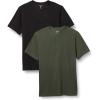 imageAmazon Essentials Mens SlimFit ShortSleeve Pique Henley Shirt Pack of 2BlackOlive