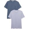 imageAmazon Essentials Mens TShirts ShortSleeve Crewneck Pocket Cotton 2PackWashed BlueLavender
