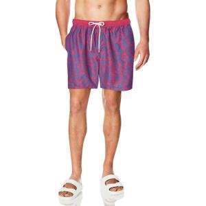 imageAmazon Essentials Mens 7quot QuickDry Swim Trunk  Discontinued ColorsDark Blue Red Vintage Floral