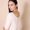 imageAmazon Essentials Womens Scoop Back Long Sleeve SlimFit RibKnit TShirt Pack of 2BlackEggshell White