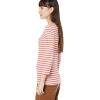 imageAmazon Essentials Womens SlimFit 34 Sleeve Boat Neck TShirtCoral Orange Offwhite Stripe