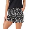 imageAmazon Essentials Womens MidRise SlimFit 5 Inch Inseam Khaki Short Available in Straight and Curvy FitsBlack White Floral