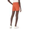 imageAmazon Essentials Womens MidRise SlimFit 5 Inch Inseam Khaki Short Available in Straight and Curvy FitsBrick Red