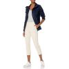 imageAmazon Essentials Womens MidRise SlimFit Cropped Tapered Leg Khaki Pant Available in Plus SizeLight Tan