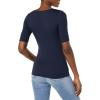 imageAmazon Essentials Womens SlimFit Half Sleeve Square Neck TShirtNavy