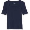 imageAmazon Essentials Womens SlimFit Half Sleeve Square Neck TShirtNavy