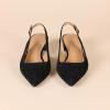 imageAmazon Essentials Womens Slingback Block HeelBlack Faux Suede