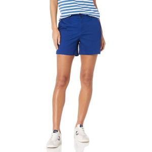 imageAmazon Essentials Womens MidRise SlimFit 5 Inch Inseam Khaki Short Available in Straight and Curvy FitsBlue