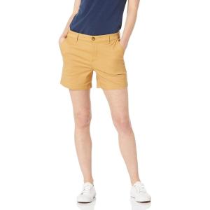 imageAmazon Essentials Womens MidRise SlimFit 5 Inch Inseam Khaki Short Available in Straight and Curvy FitsDark Yellow