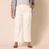 imageAmazon Essentials Womens HighRise SlimFit AnkleLength WideLeg Khaki PantEggshell White