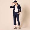 imageAmazon Essentials Womens HighRise SlimFit AnkleLength WideLeg Khaki PantNavy