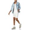 imageAmazon Essentials Womens MidRise SlimFit 10quot Inseam Bermuda Khaki ShortWhite