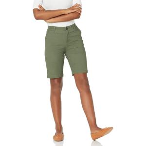 imageAmazon Essentials Womens MidRise SlimFit 10quot Inseam Bermuda Khaki ShortOlive