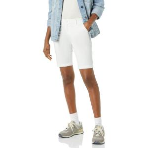 imageAmazon Essentials Womens MidRise SlimFit 10quot Inseam Bermuda Khaki ShortWhite