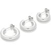 imageAmazon Essentials 14K Gold or Sterling Silver Plated Thick Tube Hoop SetSilver