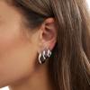 imageAmazon Essentials 14K Gold or Sterling Silver Plated Thick Tube Hoop SetSilver