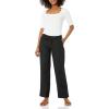 imageAmazon Essentials Womens Linen Blend Drawstring Relaxed Fit Wide Leg Pant Available in Plus SizeBlack