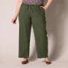 imageAmazon Essentials Womens Linen Blend Drawstring Relaxed Fit Wide Leg Pant Available in Plus SizeDark Olive