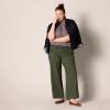 imageAmazon Essentials Womens Linen Blend Drawstring Relaxed Fit Wide Leg Pant Available in Plus SizeDark Olive