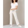 imageAmazon Essentials Womens Linen Blend Drawstring Relaxed Fit Wide Leg Pant Available in Plus SizeEcru