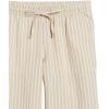 imageAmazon Essentials Womens Linen Blend Drawstring Relaxed Fit Wide Leg Pant Available in Plus SizeEcru Stripe