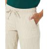 imageAmazon Essentials Womens Linen Blend Drawstring Relaxed Fit Wide Leg Pant Available in Plus SizeEcru Stripe
