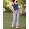 imageAmazon Essentials Womens Linen Blend Drawstring Relaxed Fit Wide Leg Pant Available in Plus SizeGrey Vertical Stripe