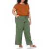 imageAmazon Essentials Womens Linen Blend Drawstring Relaxed Fit Wide Leg Pant Available in Plus SizeMilitary Green