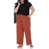 imageAmazon Essentials Womens Linen Blend Drawstring Relaxed Fit Wide Leg Pant Available in Plus SizeTerracotta