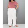 imageAmazon Essentials Womens Linen Blend Drawstring Relaxed Fit Wide Leg Pant Available in Plus SizeWhite