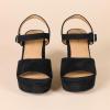 imageAmazon Essentials Womens Platform Heel SandalBlack Faux Suede