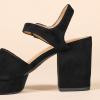 imageAmazon Essentials Womens Platform Heel SandalBlack Faux Suede