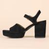 imageAmazon Essentials Womens Platform Heel SandalBlack Faux Suede