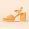 imageAmazon Essentials Womens Platform Heel SandalDark Orange Faux Suede