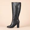 imageAmazon Essentials Womens Tall Heel BootBlack Faux Leather