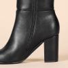 imageAmazon Essentials Womens Tall Heel BootBlack Faux Leather