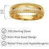 imageAmazon Essentials Cubic Zirconia MultiRow Band Ring in Sterling SilverYellow