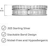 imageAmazon Essentials Cubic Zirconia Stackable 2Ring Set in Sterling SilverWhite