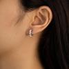 imageAmazon Essentials Half Clear Hoop EarringsWhite