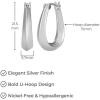 imageAmazon Essentials UShaped Hoop Earrings 187mmSilver