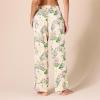 imageAmazon Essentials Womens RegularFit FullLength Satin Pajama PantsBeige Peach Floral