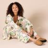 imageAmazon Essentials Womens RegularFit LongSleeve Satin Sleep Shirt Only Pants Sold SeparatelyBeige Peach Floral