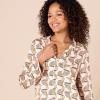imageAmazon Essentials Womens RegularFit LongSleeve Satin Sleep Shirt Only Pants Sold SeparatelyPale Pink Blush Leopard