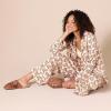 imageAmazon Essentials Womens RegularFit LongSleeve Satin Sleep Shirt Only Pants Sold SeparatelyPale Pink Blush Leopard