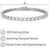 imageAmazon Essentials Cubic Zirconia Wave Tennis Bracelet in Sterling Silver 8quotWhite