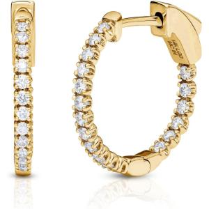 imageAmazon Essentials IGI Certified 05 Carat Genuine Lab Grown Diamond Hoops  14k Solid Gold Inside Out Hoop Earrings for Women  Hoop Earrings for Women  Gold Earrings  Size 17mmYellow Gold