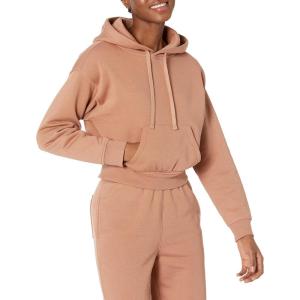 imageAmazon Essentials Womens Crop Pullover Hoodie Sweatshirt Available in Plus SizeLight Brown