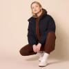 imageAmazon Essentials Womens Cropped FullZip Puffer Jacket Quilted Matte or Sherpa FleeceBlack